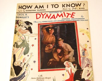 Sheet Music, How Am I To Know? Featured in Dynamite