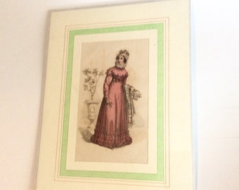 Antique Victorian Fashion Print, Matted