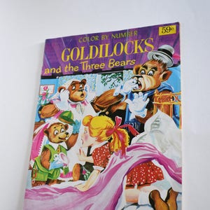 Vintage Color by Number with Goldilocks and the Three Bears coloring book