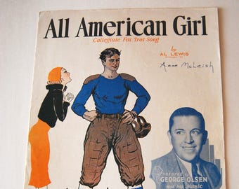 Vintage Sheet Music, All American Girl