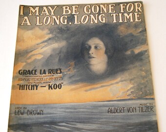 Antique Sheet Music, I May Be Gone For A Long, Long Time