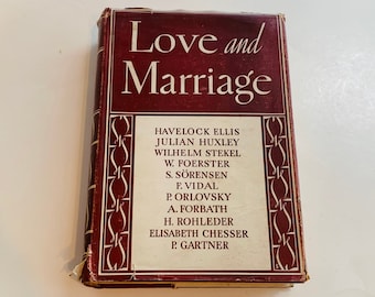 May include: A red book titled "Love and Marriage" with the names of several authors listed on the cover.