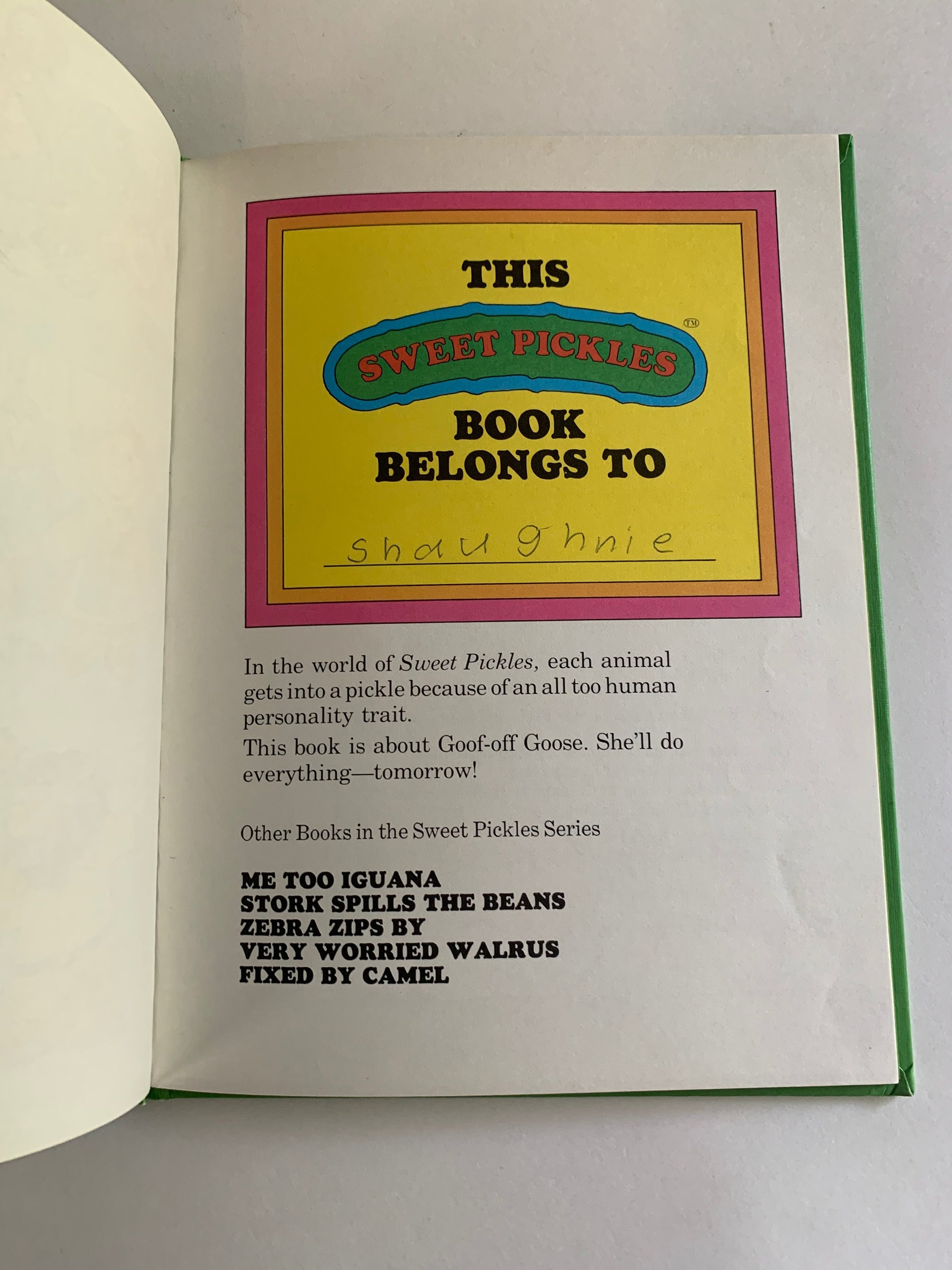 Vintage Children's Book Goose Goof Off Sweet Pickles Etsy