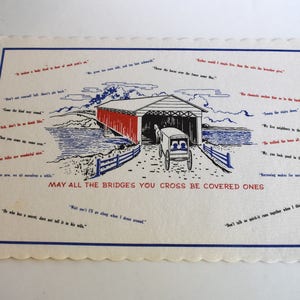 Vintage Paper Placemats ,Covered Bridges, Ephemera