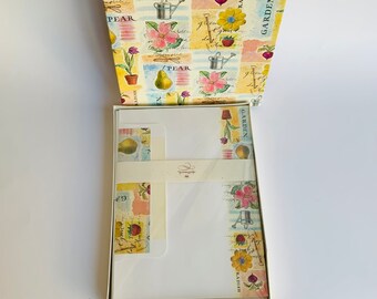 Vintage Boxed Stationary Set, Hallmark, Garden Themed, New in Package