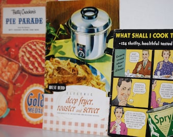 Vintage Cookbooks, West Bend, Betty Crocker, Spry