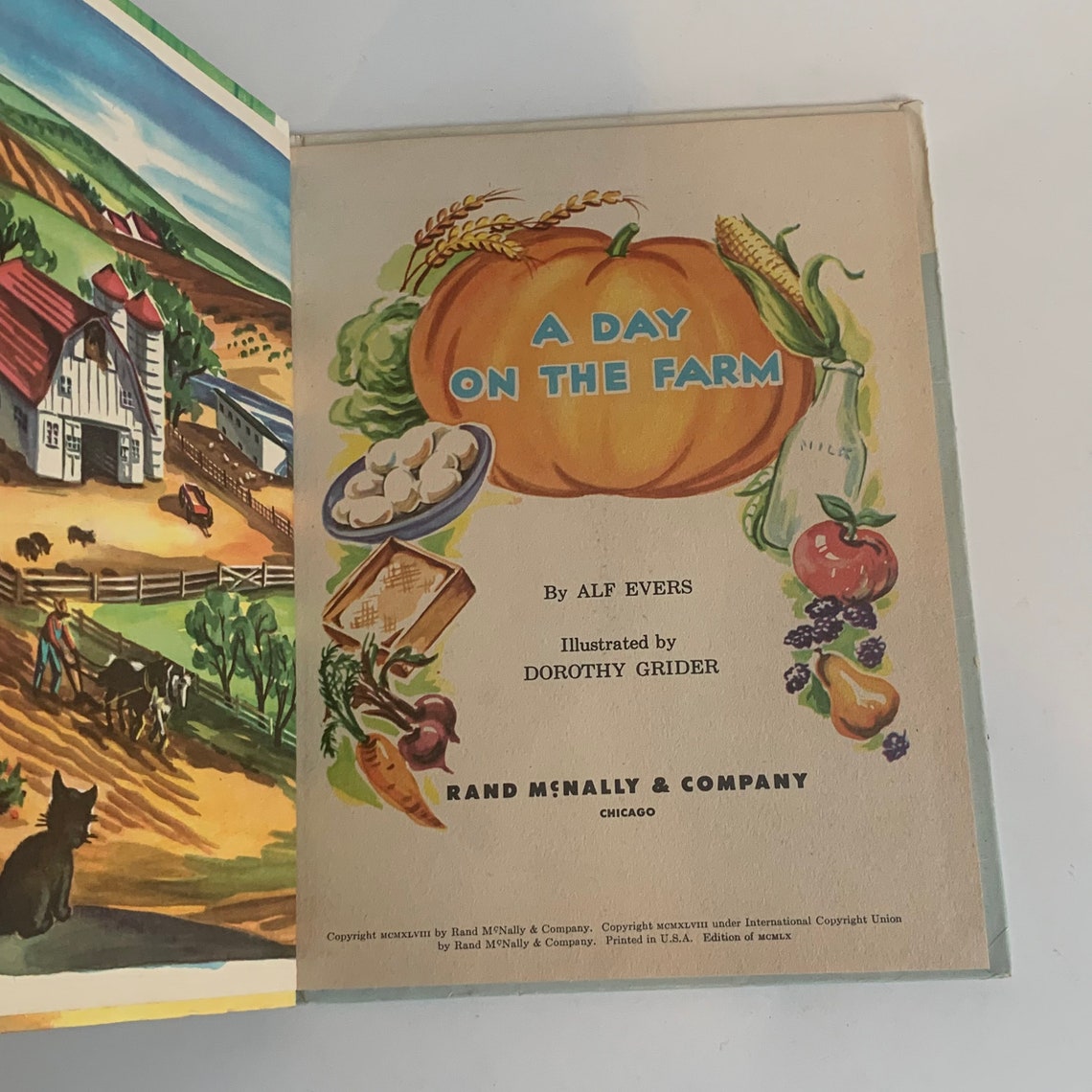 Vintage Children's Book A Day on the Farm - Etsy