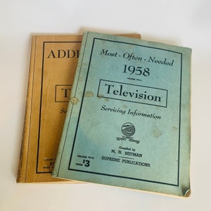 Vintage Television Servicing Manila Pair, M. N. Beitman, 1957-58