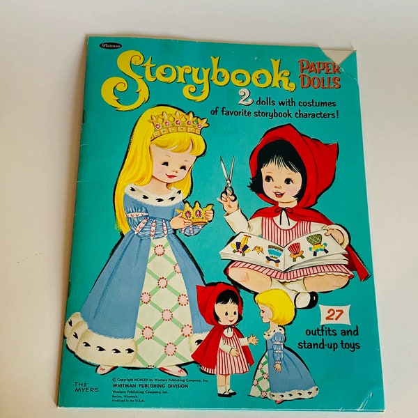 Vintage Storybook 2 Paper Dolls Set, Whitman, The Myers