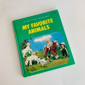 Vintage Children&#39;s Book, My Favorite Animals, My First Puppet Picture Book