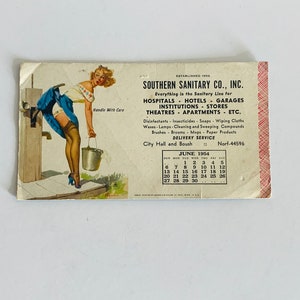 Vintage Pin Up Calendar, Elvgren, Southern Sanitary Co, June  1954