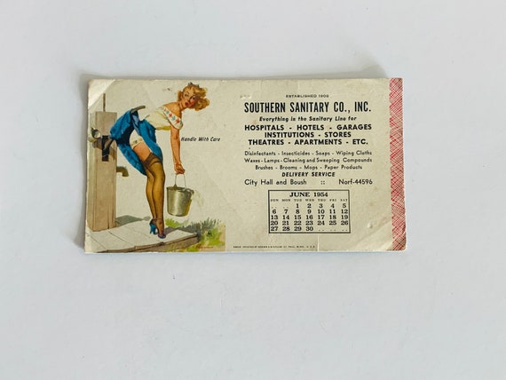 Vintage Pin up Calendar, Elvgren, Southern Sanitary Co, June 1954 - Etsy  Israel