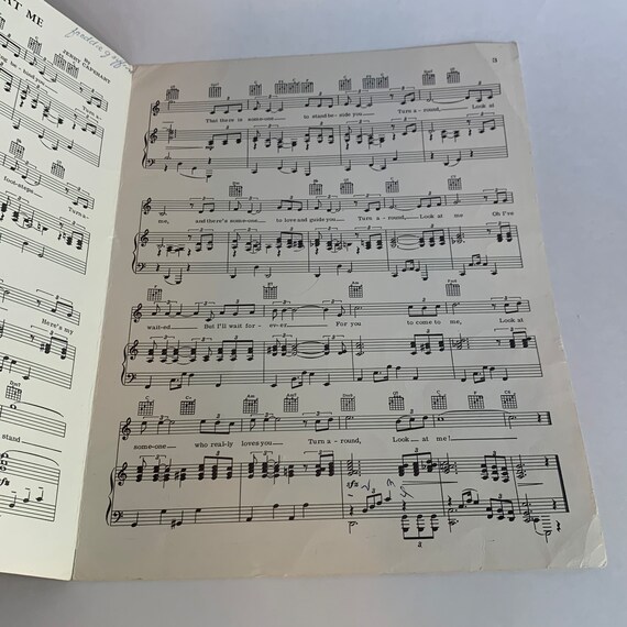 Vintage Sheet Music, Turn Around, Look at Me - Etsy