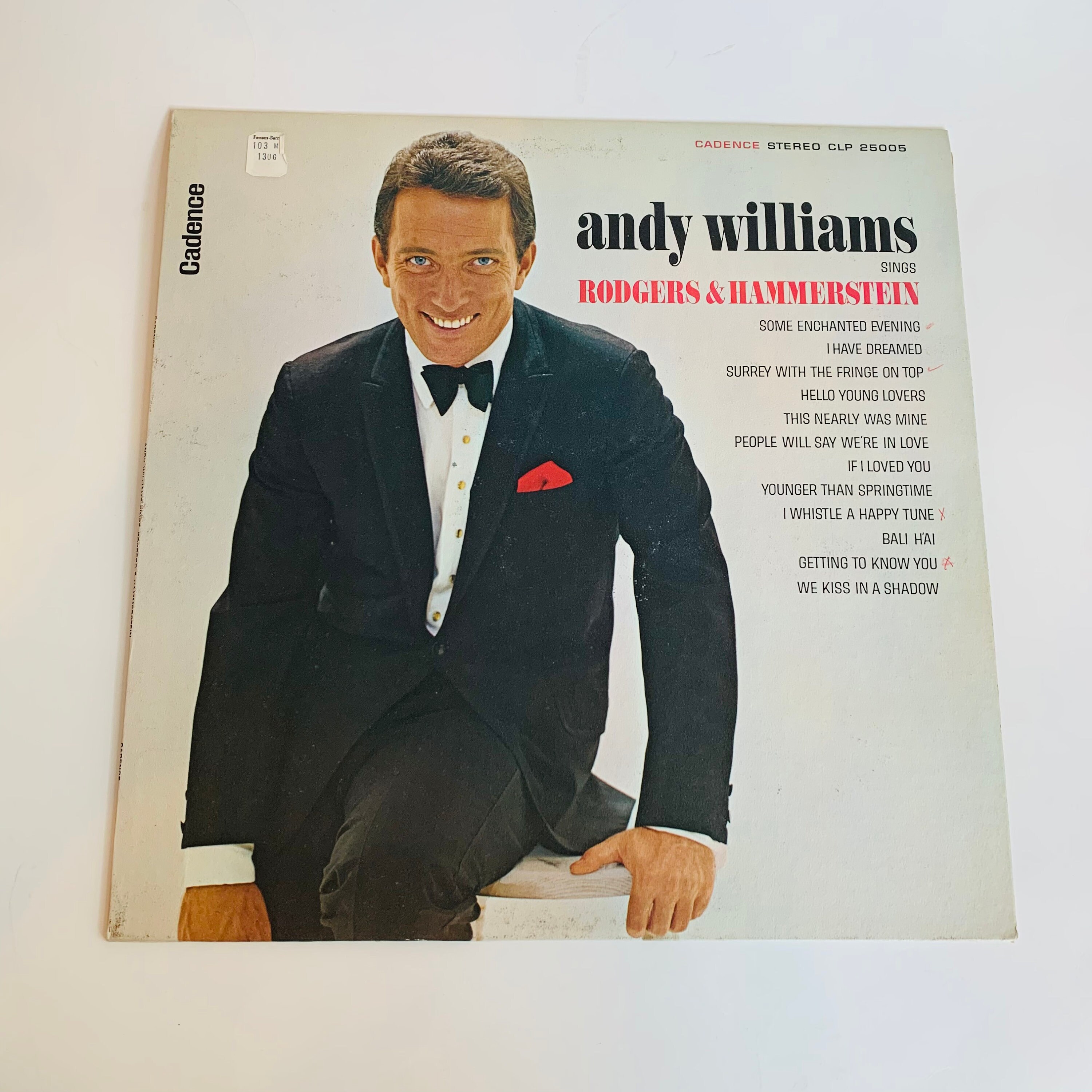 Vintage Vinyl Record, Andy Williams Sings Rodgers & Hammerstein