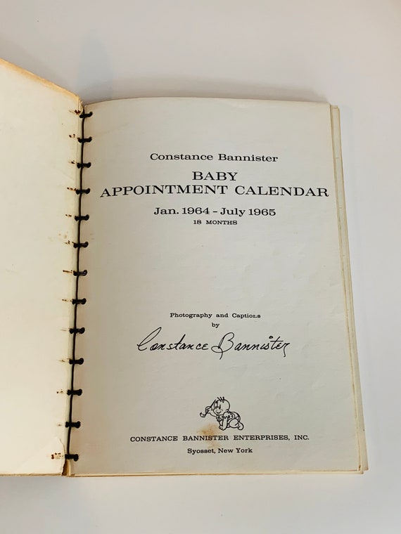 Vintage 1965 Weekly Appointment Calendar, the Constance Bannister Babies -  Etsy