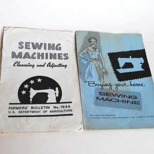 Vintage Sewing Machine Booklets, Department of Agriculture