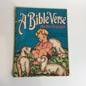 Vintage Children&#39;s Bool, A Bible Verse For You to Learn