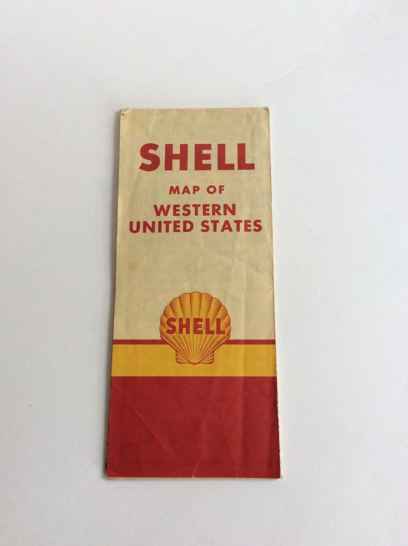 Us Shell Map Vintage Map, Shell, Map of Western United States - Etsy
