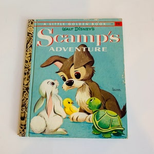 Vintage Children&#39;s Book, Walt Disney&#39;s Scamp&#39;s Adventure, Little Golden Book