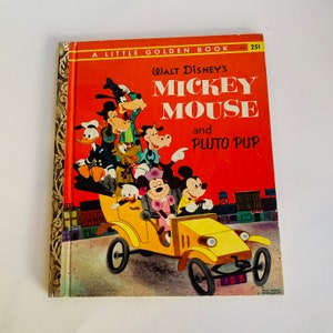 Vintage Children&#39;s Book, Walt Disney&#39;s Mickey Mouse and Pluto Pup