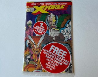 Vintage Comic Book, X-Force, New, Sealed, 1st Issue with Trading Card