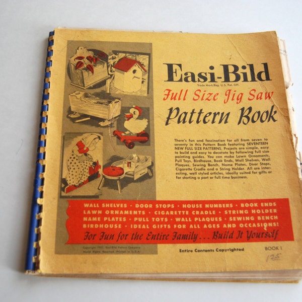 Vintage Easi-Bild Full Size Jig Saw Pattern Book