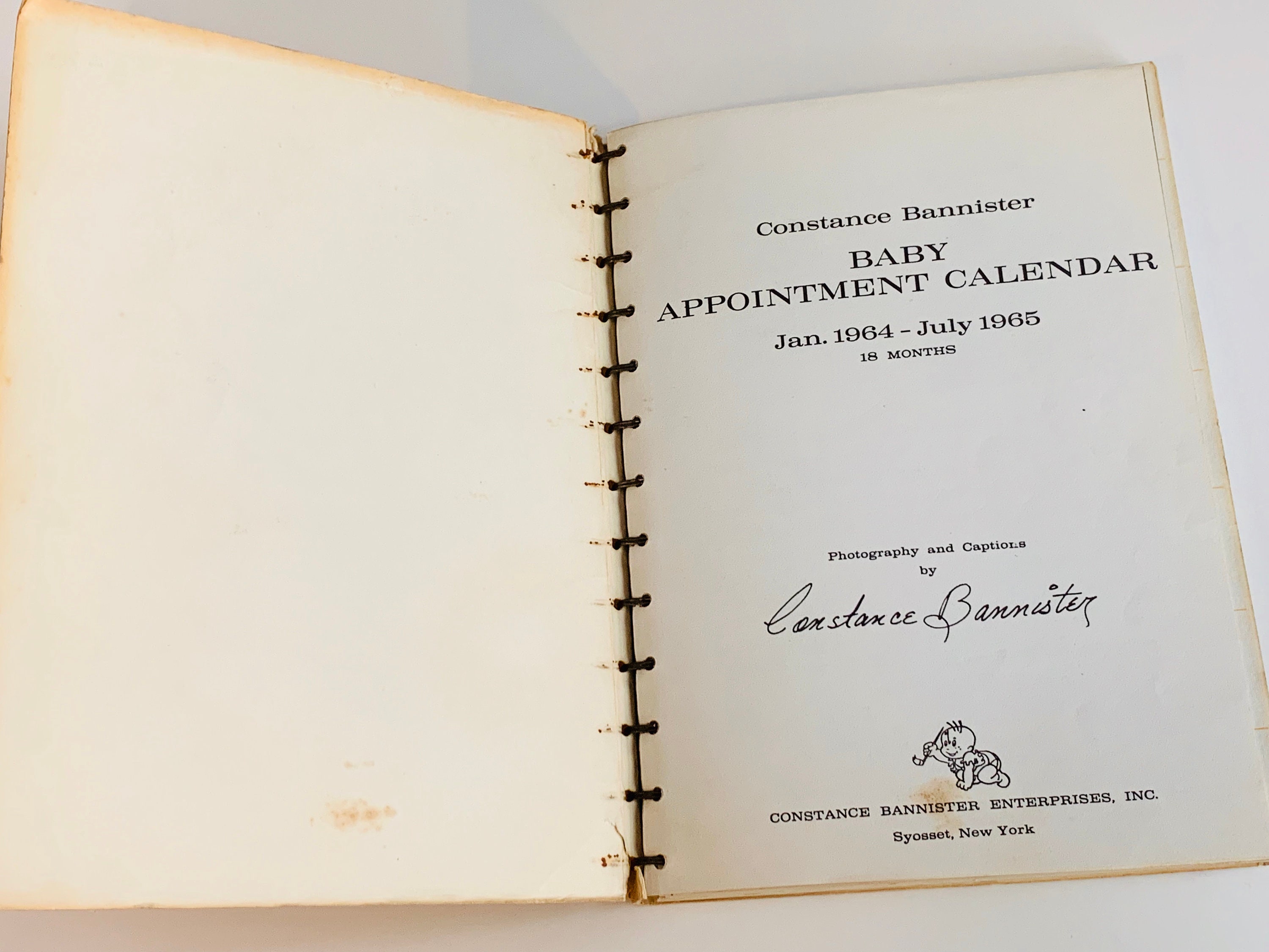 Vintage 1965 Weekly Appointment Calendar, the Constance Bannister Babies -  Etsy