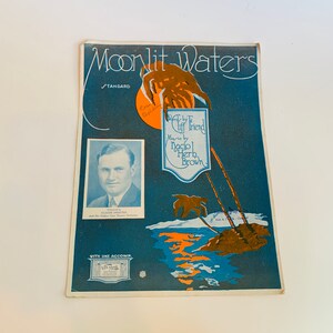 Vintage Sheet Music, Moonlit Waters