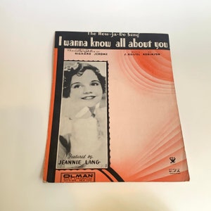 Vintage Sheet Music, I Wanna Know All About You