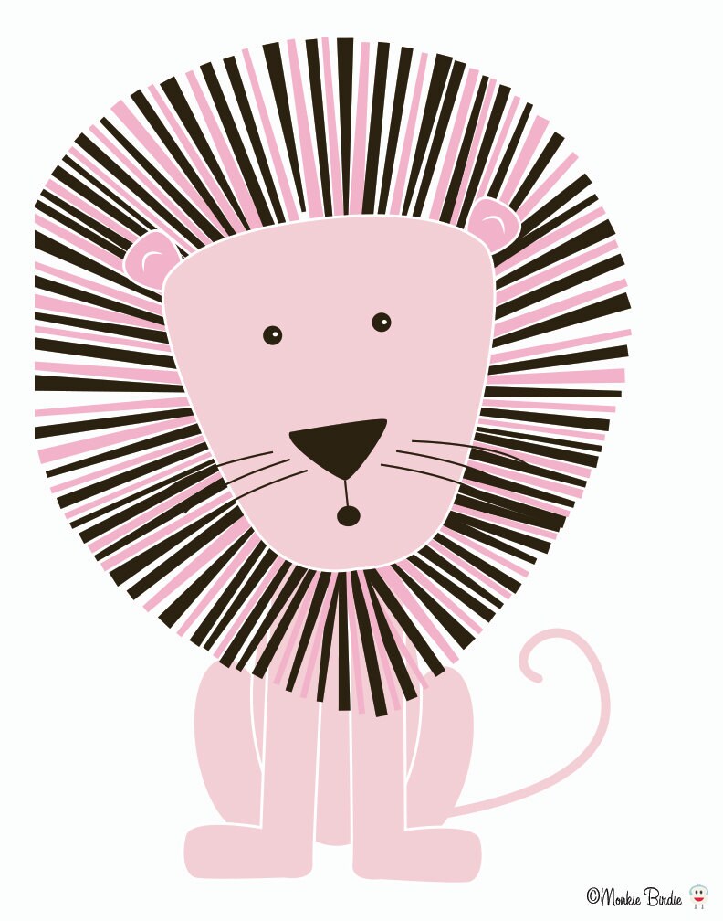 Pink Animal Nursery Art Prints Set of Four 8X10 Etsy