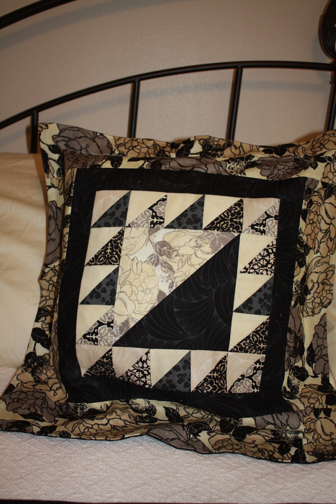 Ninepatch Star Quilted Pillow 12x12
