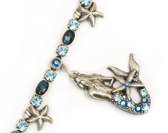 The "Under the Sea" Single Strand Bracelet with Large Mermaid Charm