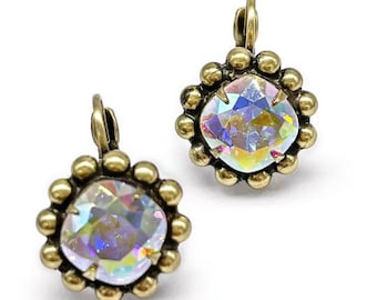 Cushion cut AB 10 mm earrings