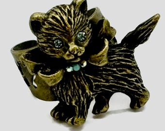 Kitty with bow ring