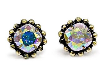 Cushion cut AB post earrings