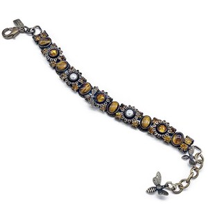 Sunflower and bee bracelet
