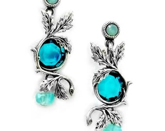 Vine and Crystal Earrings-BZ