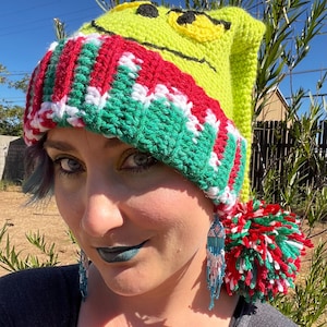 crochet Grinch Hat, Grinch elf hat crochet, Handmade Grinch Inspired Hat