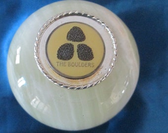 BOULDERS Golf Ball Marker on Tibetan Silver on Onyx Paperweight