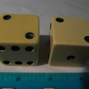 2 Vintage  Bakelite 1 1/4 inch buter colored dice