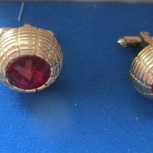 Vintsge SWANK TIVOLI Ruby cufflinks in box