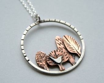 Woodland walk pendant - 4 trees