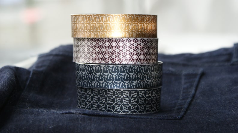 Geometric fox pattern cuff bracelet