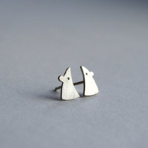 Tiny mouse silver studs