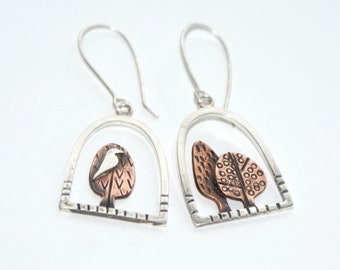 Woodland walk drop earrings