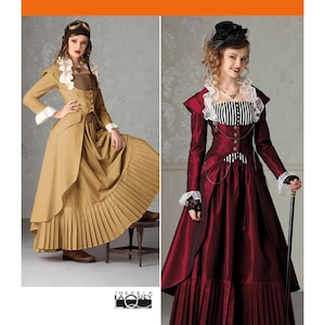 Steampunk Edwardian Victorian Costume Sewing Pattern, Coat, Bustier, Skirt, Simplicity 2172 HH Sizes 6-12, New / uncut!