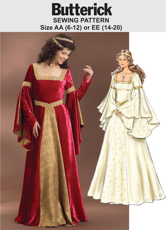 PATTERN for Galadrial Costume Simplicity 1551 Sz 8-24 LOTR Medieval Queen Dress