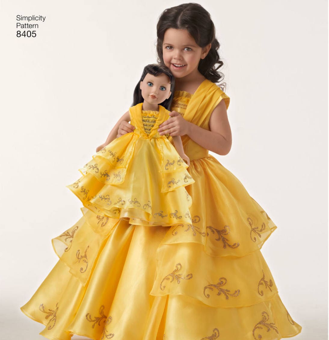 disney-licensed-belle-beauty-the-beast-princess-ball-gown-2017-cosplay-sewing-pattern-simplicity-8405-girls-3-8-or-8404-adult-14-22-oop-etsy