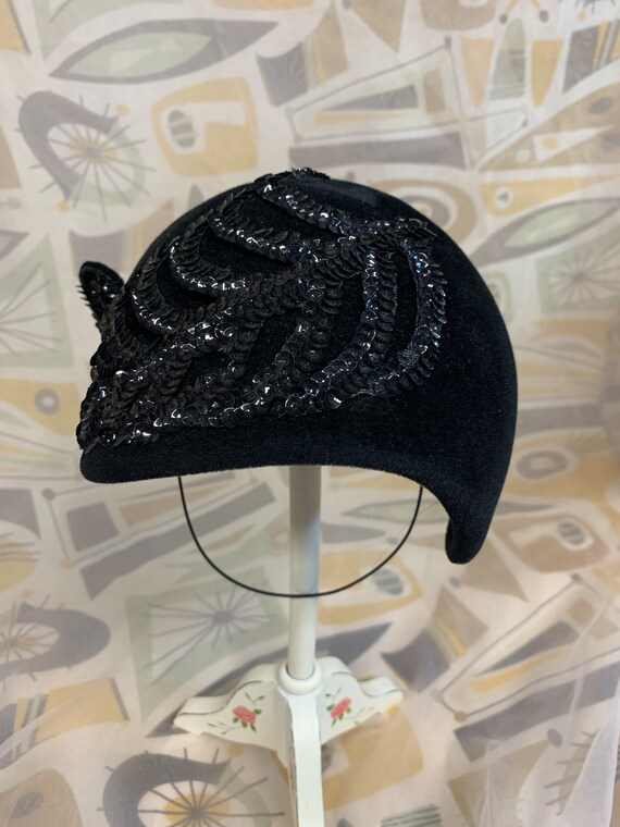 The Wm. H. Block Co. Black Sequin and Felted Velo… - image 2