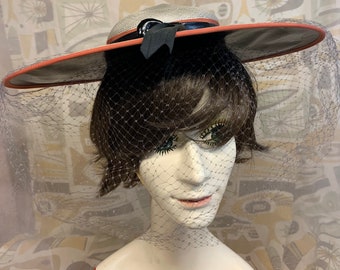 Hudson’s Salon Vintage Platter Hat with Netting